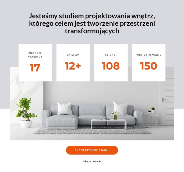 Liczniki liczbowe do studia wnętrz Motyw WordPress