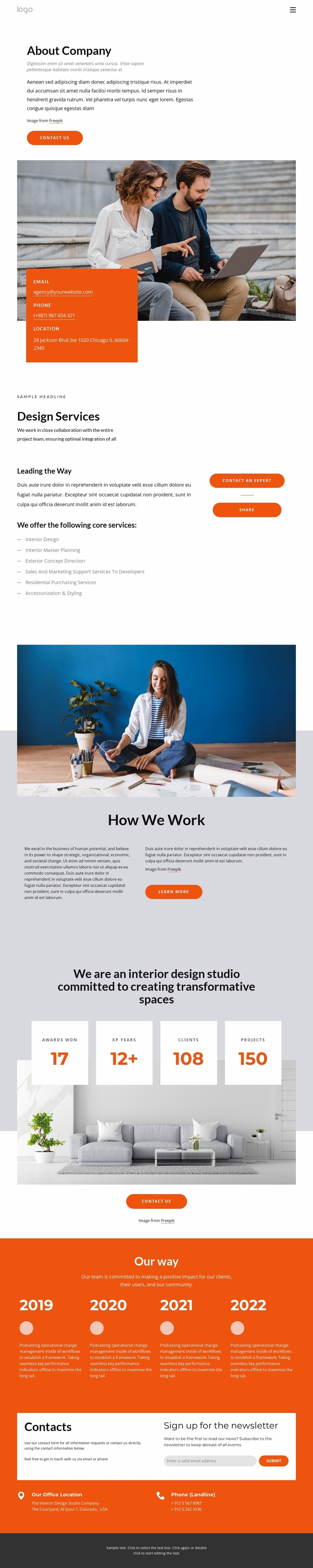 About family interior studio Landing Page