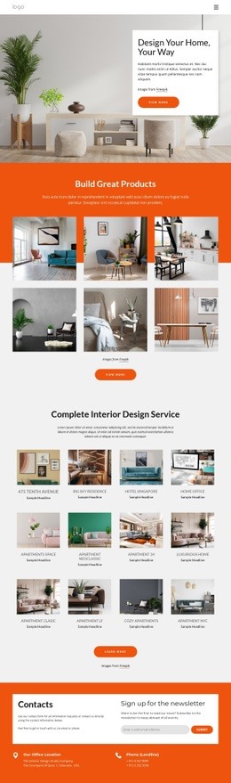 Interior Design Portfolio - Customizable Professional Wysiwyg HTML Editor