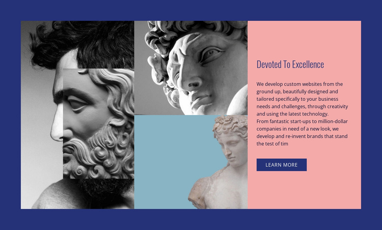 Devoted to excellence Landing Page