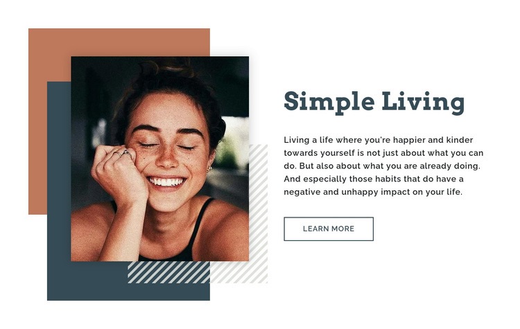 Blogg Simple Living Html webbplatsbyggare
