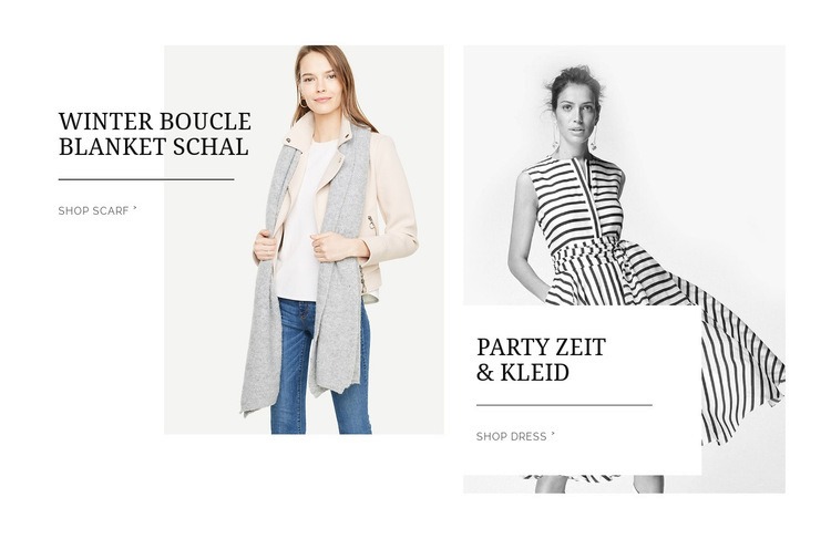 Partyzeit und Kleid Website-Modell