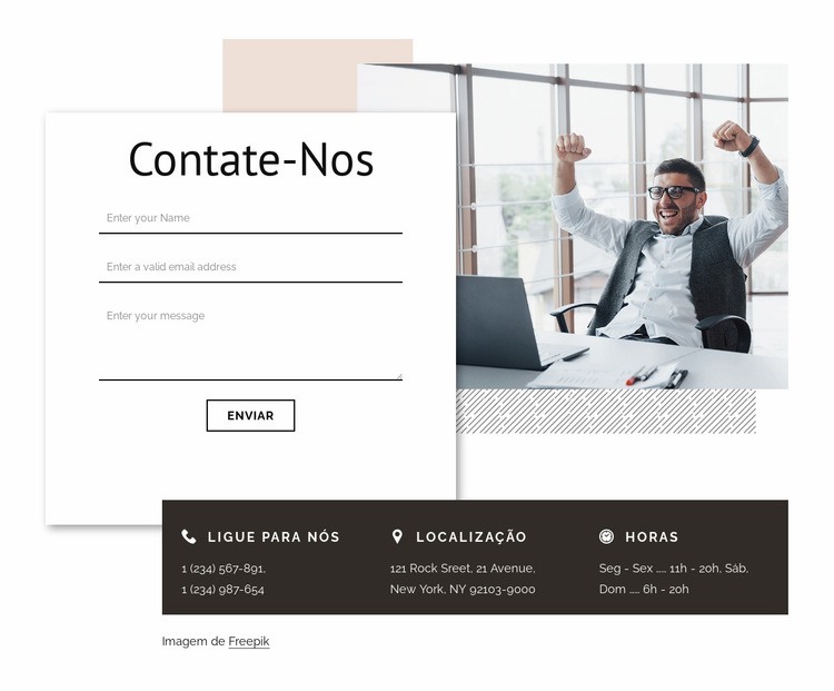 Contato com agência de branding Construtor de sites HTML