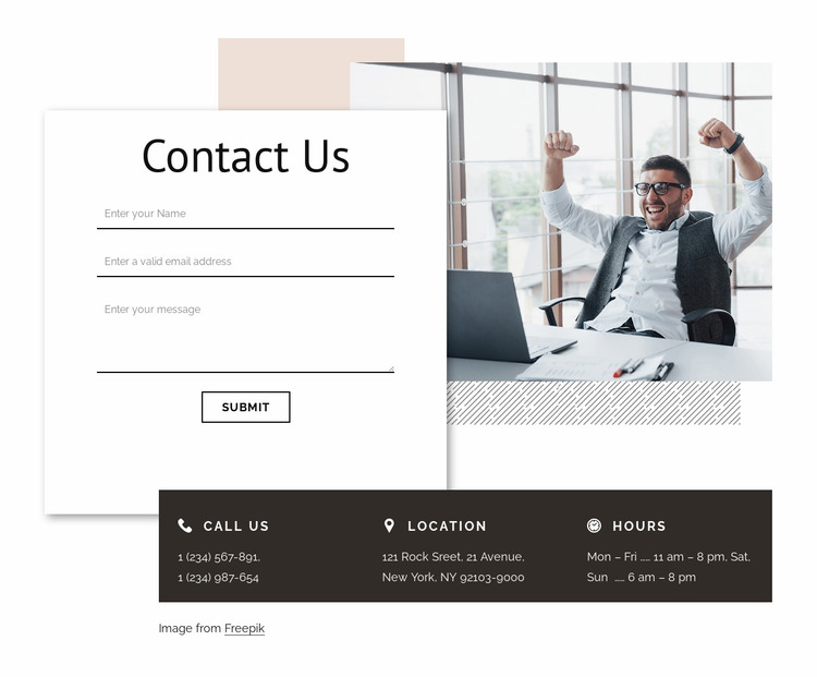 Contact with branding agency Website Mockup