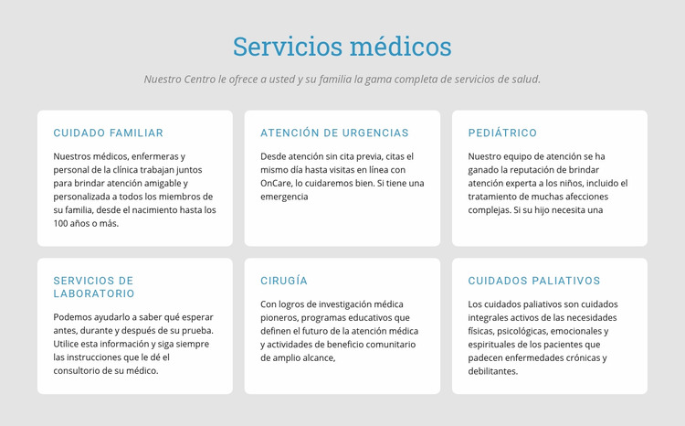 Explore nuestros servicios médicos Plantilla Joomla