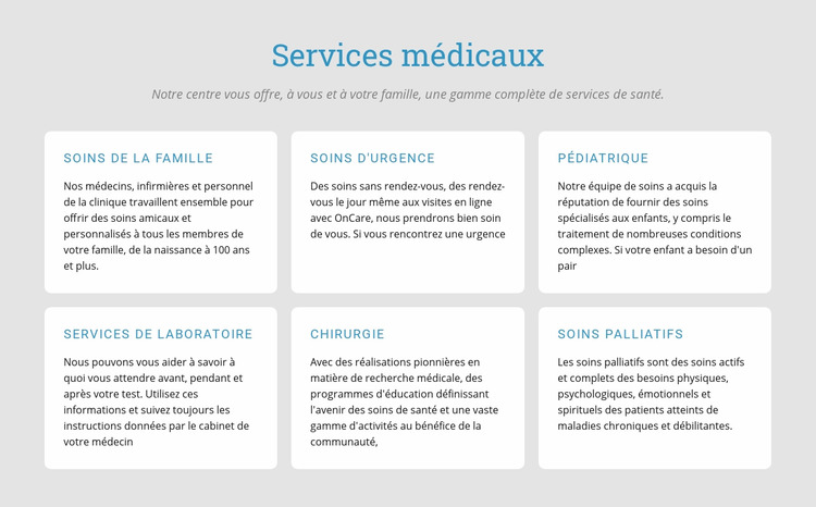 Découvrez nos services médicaux Modèle Joomla