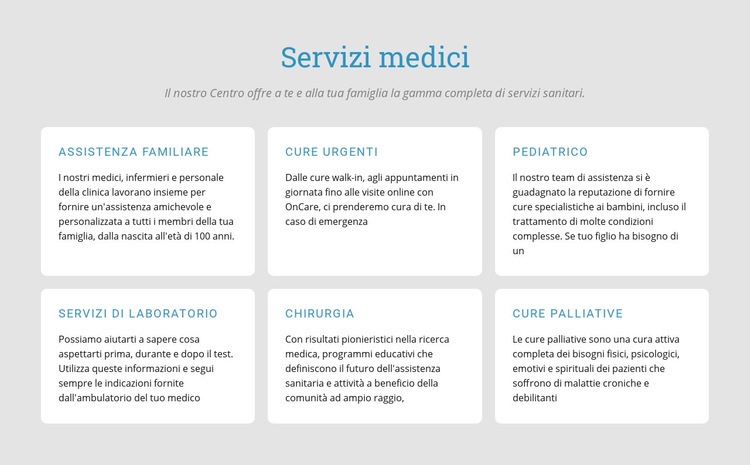 Esplora i nostri servizi medici Modello HTML5