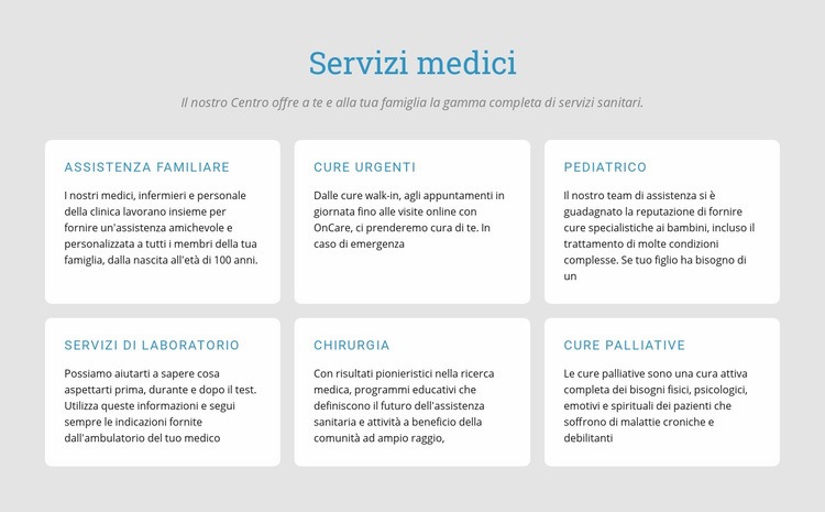 Esplora i nostri servizi medici Modello