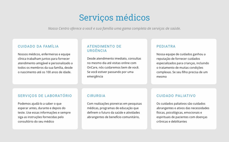 Explore nossos serviços médicos Template Joomla