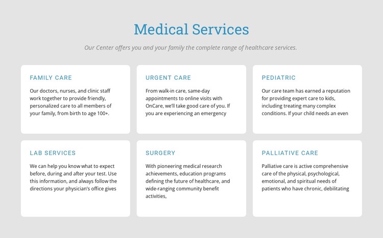 Explore our medical services Static Site Generator