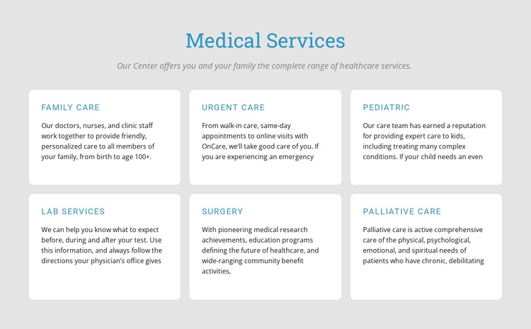 Explore our medical services Website Builder Software