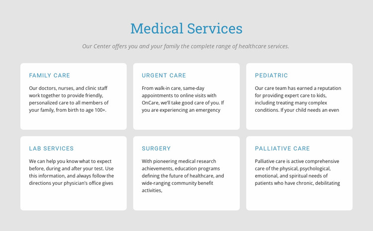 Explore our medical services Website Mockup