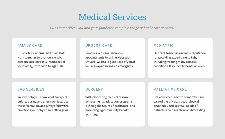 Explore our medical services Wysiwyg Editor Html 