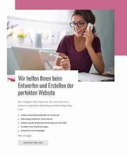 Wir Helfen Ihnen Bei Der Gestaltung Der Perfekten Website – Benutzerfreundliche Einseitenvorlage