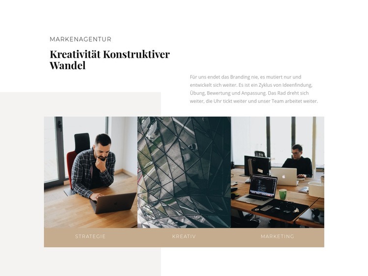 Kreativitätsunternehmen Website design