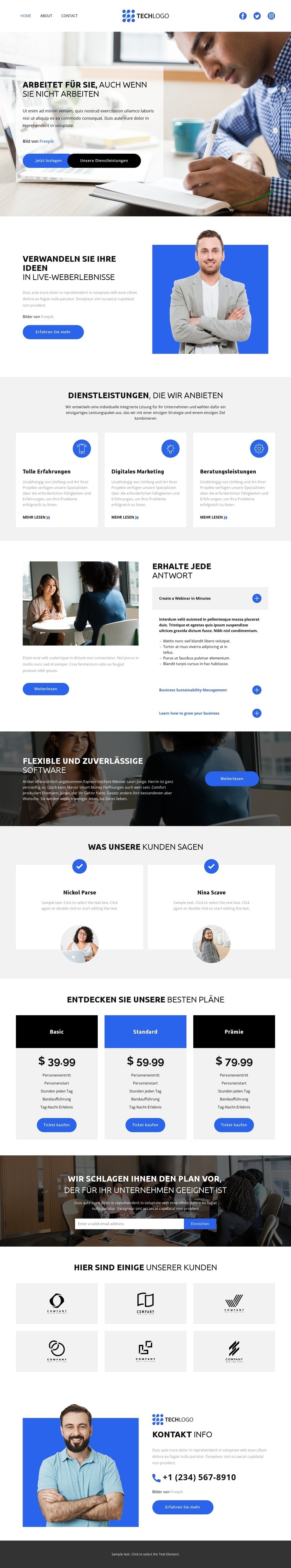 Berufschancen Landing Page