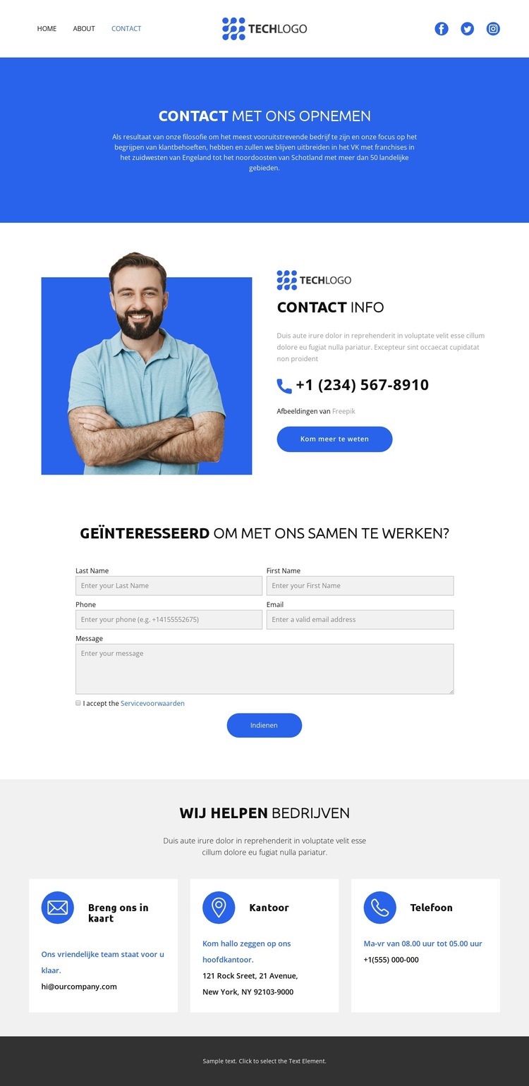 Wij helpen u graag verder Html Website Builder