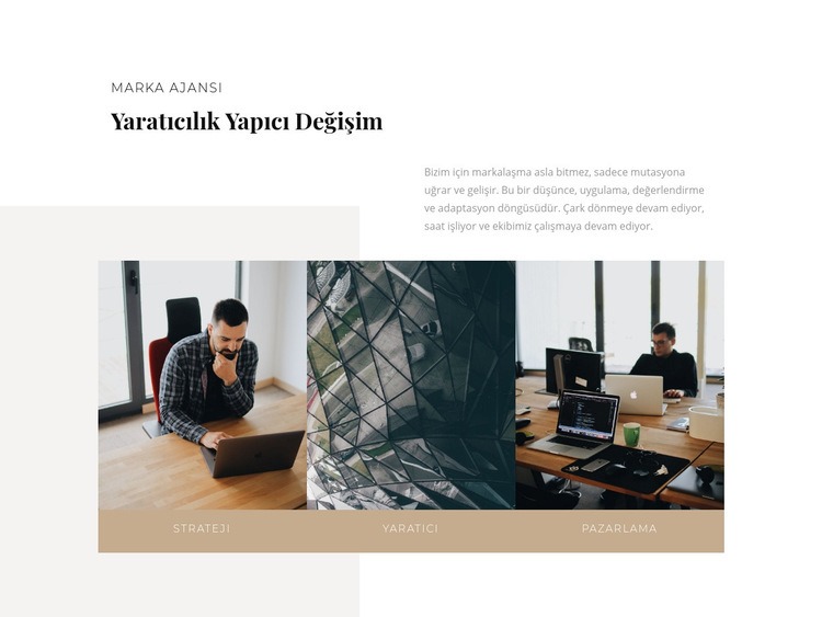 Yaratıcılık Şirketi Web sitesi tasarımı