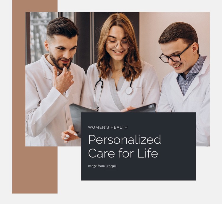 Personalized care of ife Web Page Design