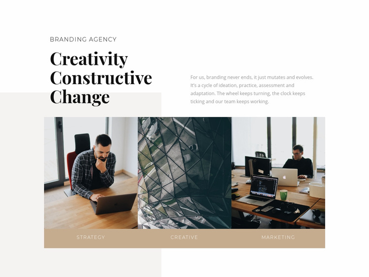 Creativity Company Web Page Design