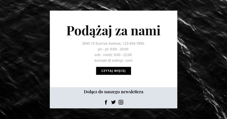 Jesteśmy na wszystkich portalach społecznościowych Szablon witryny sieci Web