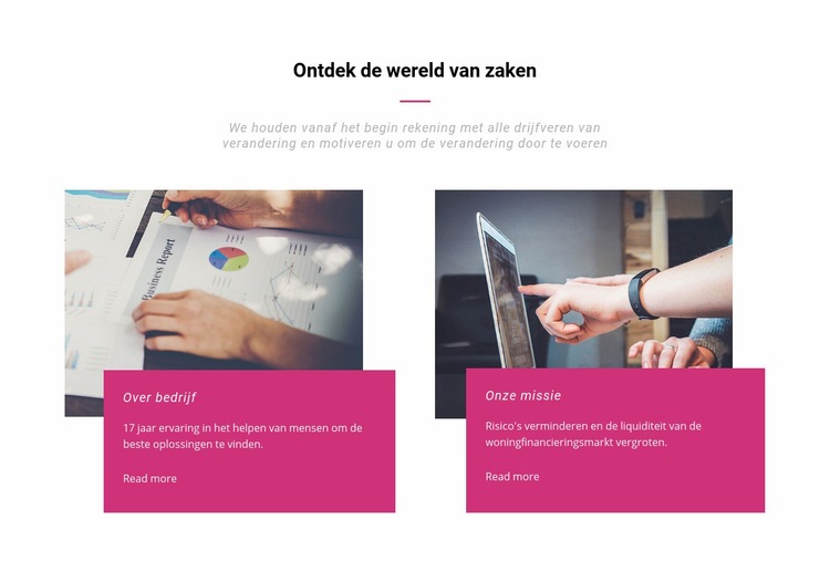 Ontdek de zakenwereld Html Website Builder