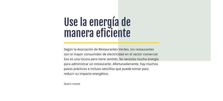 Usa la energía de manera eficiente Plantilla CSS