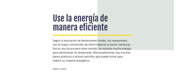 Usa La Energía De Manera Eficiente: Plantilla Web HTML