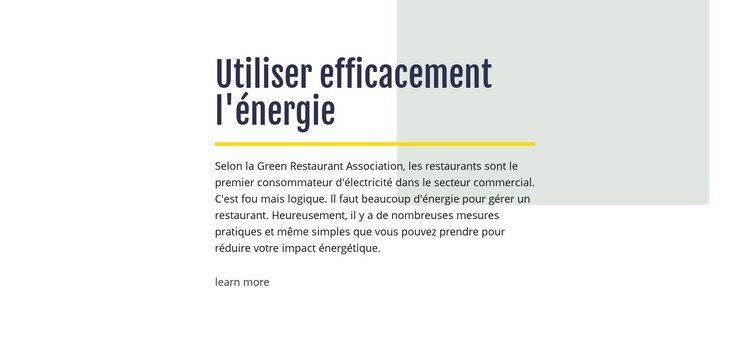 Utiliser efficacement l'énergie Modèle CSS