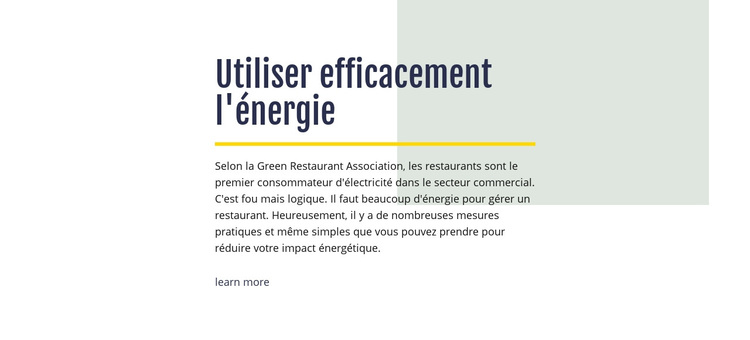 Utiliser efficacement l'énergie Thème WordPress