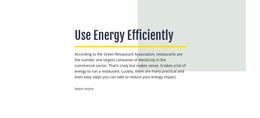 Use Energy Efficiently - HTML Web Template