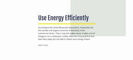 Use Energy Efficiently - HTML Designer