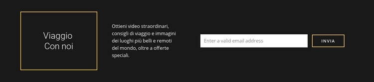 Informazioni di contatto della compagnia di viaggi Costruttore di siti web HTML