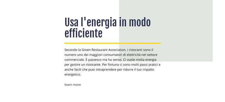 Usa l'energia in modo efficiente Modello HTML