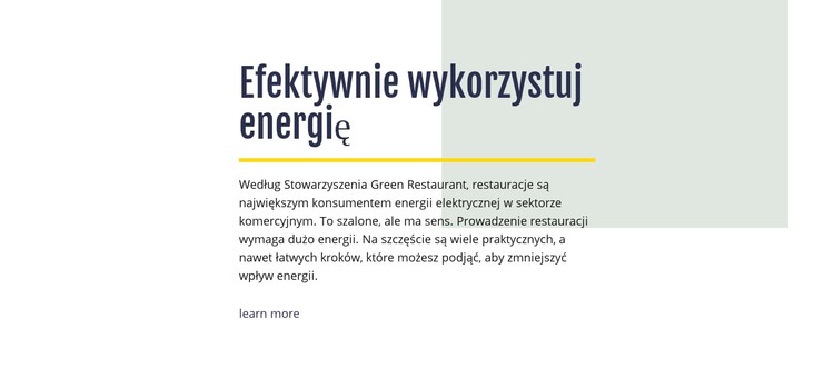 Wydajnie wykorzystuj energię Szablon CSS