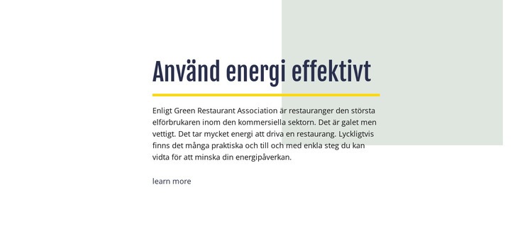 Använd energi effektivt CSS -mall