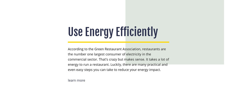 Use energy efficiently Web Page Design