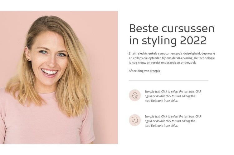 Beste cursussen in styling Website Builder-sjablonen