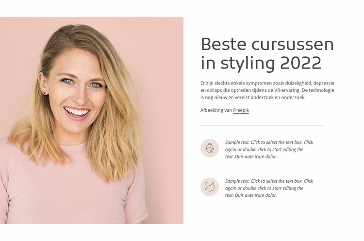 Beste cursussen in styling Website mockup