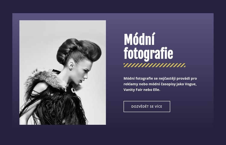 Slavná módní fotografie Šablona webové stránky