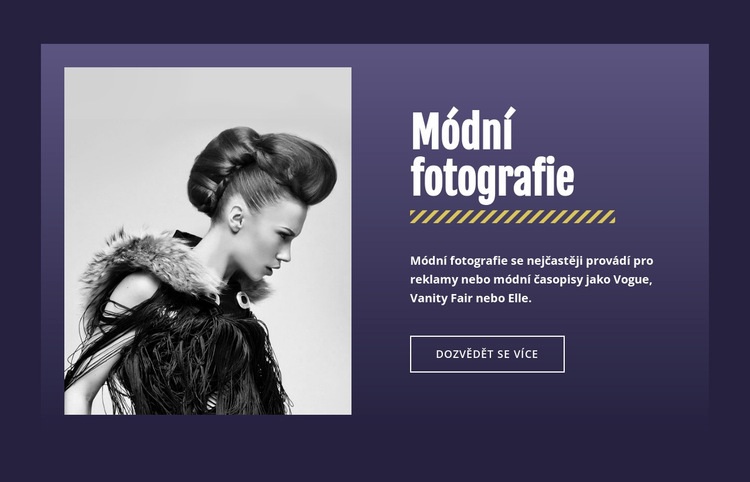 Slavná módní fotografie Webový design