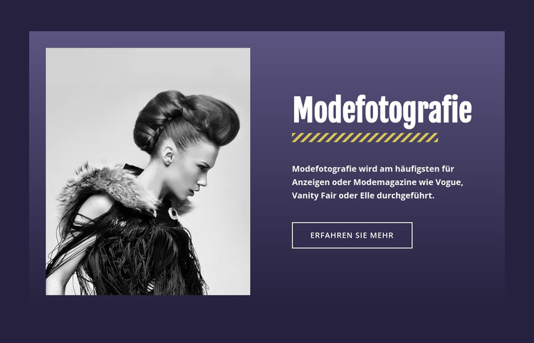 Berühmte Modefotografie HTML-Vorlage
