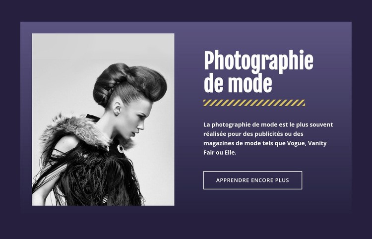 Photographie de mode célèbre Maquette de site Web