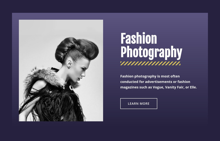Famous fashion photography Homepage Design