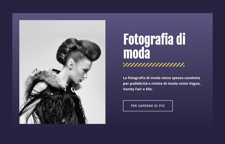 Famosa fotografia di moda Costruttore di siti web HTML