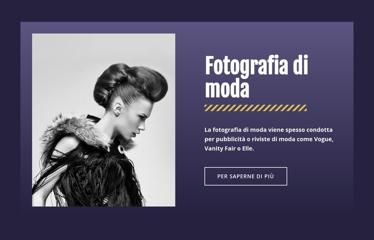 Famosa fotografia di moda Mockup del sito web