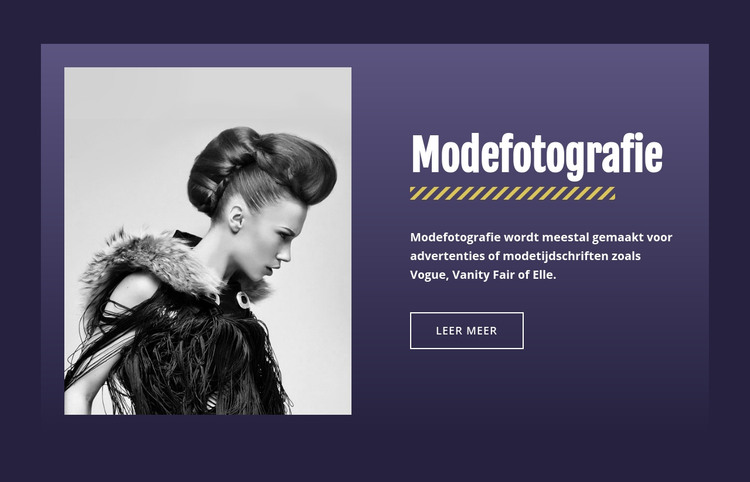 Beroemde modefotografie HTML-sjabloon