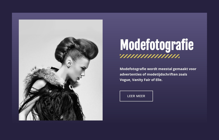 Beroemde modefotografie Website sjabloon