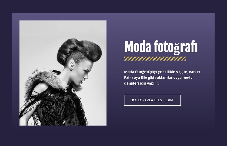 Ünlü moda fotoğrafçılığı HTML Şablonu