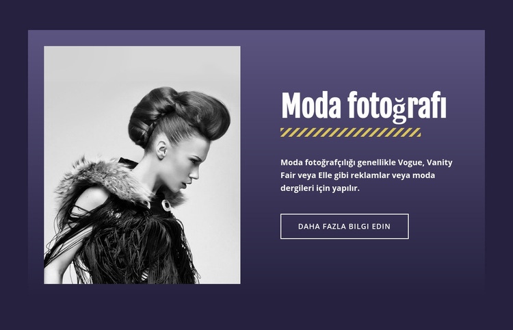 Ünlü moda fotoğrafçılığı Web Sitesi Mockup'ı